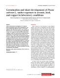 Germination and shoot development of Pisum sativum L. under exposure to arsenic, lead, and copper in laboratory conditions