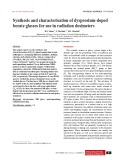Synthesis and characterisation of dysprosium-doped borate glasses for use in radiation dosimeters