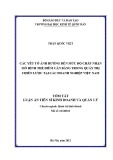 Tóm tắt Luận án Tiến sỹ Kinh doanh và quản lý: Các yếu tố ảnh hưởng đến mức độ chấp nhận của mô hình thẻ điểm cân bằng trong quản trị chiến lược tại các doanh nghiệp Việt Nam