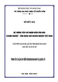 Tóm tắt Luận án Tiến sỹ Kinh tế: Hệ thống tiêu chí nhận diện văn hoá doanh nghiệp - Vận dụng cho doanh nghiệp Việt Nam