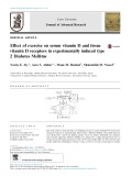 Effect of exercise on serum vitamin D and tissue vitamin D receptors in experimentally induced type 2 Diabetes Mellitus