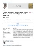 Evolution of probiotics in aquatic world: Potential effects, the current status in Egypt and recent prospectives