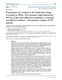Presentation of a method at the Exploration Stage according to IDEAL: Percutaneous nephrolithotomy (PCNL) under local infiltrative anesthesia is a feasible and effective method – retrospective analysis of 439 patients