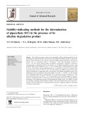 Stability-indicating methods for the determination of pipazethate HCl in the presence of its alkaline degradation product