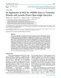 An application of NGS for WDR36 gene in Taiwanese patients with juvenile-onset open-angle glaucoma