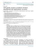FUT2 genetic variants as predictors of tumor development with hepatocellular carcinoma