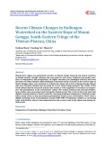 Recent Climate Changes in Hailuogou Watershed on the Eastern Slope of Mount Gongga, South-Eastern Fringe of the Tibetan Plateau, China