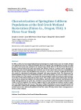 Characterization of Springtime Coliform Populations at the End Creek Wetland Restoration (Union Co., Oregon, USA): A Three - Year Study