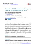 Evaluation of Soil Potassium Test to Improve Fertilizer Recommendations for Corn