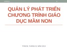 Bài giảng Quản lý phát triển chương trình giáo dục mầm non