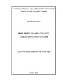 Luận văn Thạc sĩ: Phát triển văn hóa tổ chức tại Đài tiếng nói Việt Nam