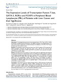 The expression levels of transcription factors T-bet, GATA-3, RORγt and FOXP3 in peripheral blood lymphocyte (PBL) of patients with liver cancer and their significance