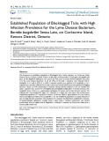 Established population of blacklegged ticks with high infection prevalence for the lyme disease bacterium, Borrelia burgdorferi sensu lato, on Corkscrew Island, Kenora district, Ontario