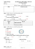 Bài kiểm tra chất lượng cuối năm môn Toán năm học 2018-2019