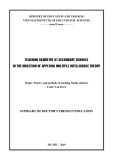 Summary of doctor’s thesis in education: Teaching Geometry at secondary schools in the direction of applying Multiple Intelligence theory