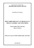 Tóm tắt Luận án Tiến sĩ Khoa học giáo dục: Phát triển đội ngũ cán bộ quản lý trung tâm học tập cộng đồng