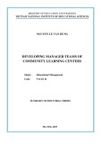 Summary of doctoral thesis: Developing manager teams of Community Learning centers