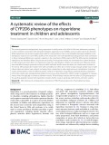 A systematic review of the effects of CYP2D6 phenotypes on risperidone treatment in children and adolescents