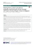 Starting from scratch: Prevalence, methods, and functions of non-suicidal self-injury among refugee minors in Belgium