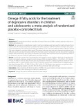 Omega-3 fatty acids for the treatment of depressive disorders in children and adolescents: A meta-analysis of randomized placebo-controlled trials