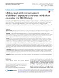 Lifetime and past-year prevalence of children’s exposure to violence in 9 Balkan countries: The BECAN study