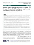 Mental health and risk behaviors of children in rural China with different patterns of parental migration: A cross-sectional study