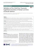 Validation of the Child Post-Traumatic Connection Inventory in Korean survivors of sexual violence