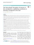 The living dead? Perception of persons in the unresponsive wakefulness syndrome in Germany compared to the USA