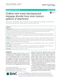Children with mixed developmental language disorder have more insecure patterns of attachment