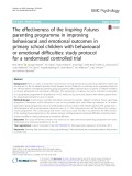 The effectiveness of the Inspiring Futures parenting programme in improving behavioural and emotional outcomes in primary school children with behavioural or emotional difficulties: Study protocol for a randomised controlled trial