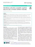 Identifying culturally acceptable cognitive tests for use in remote northern Australia