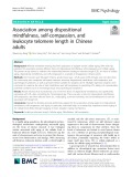 Association among dispositional mindfulness, self-compassion, and leukocyte telomere length in Chinese adults