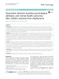 Association between baseline psychological attributes and mental health outcomes after soldiers returned from deployment