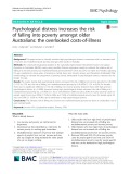 Psychological distress increases the risk of falling into poverty amongst older Australians: The overlooked costs-of-illness