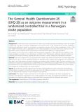 The General Health Questionnaire-28 (GHQ-28) as an outcome measurement in a randomized controlled trial in a Norwegian stroke population