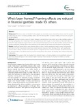 Who’s been framed? Framing effects are reduced in financial gambles made for others