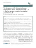 The developmental relationship between language and motor performance from 3 to 5 years of age: A prospective longitudinal population study