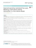 Improved parenting maintained four years following a brief parent training intervention in a non-clinical sample