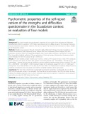 Psychometric properties of the self-report version of the strengths and difficulties questionnaire in the Ecuadorian context: An evaluation of four models
