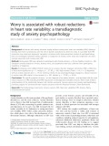 Worry is associated with robust reductions in heart rate variability: A transdiagnostic study of anxiety psychopathology