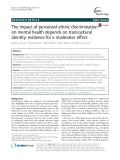 The impact of perceived ethnic discrimination on mental health depends on transcultural identity: Evidence for a moderator effect