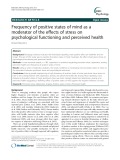 Frequency of positive states of mind as a moderator of the effects of stress on psychological functioning and perceived health