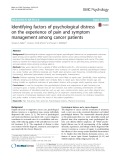 Identifying factors of psychological distress on the experience of pain and symptom management among cancer patients