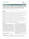 Health, health behaviors, and health dissimilarities predict divorce: Results from the HUNT study