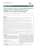 A rasch model to test the cross-cultural validity in the positive and negative syndrome scale (PANSS) across six geo-cultural groups