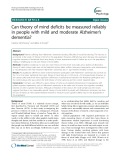 Can theory of mind deficits be measured reliably in people with mild and moderate Alzheimer’s dementia