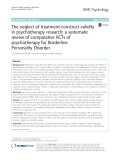 The neglect of treatment-construct validity in psychotherapy research: A systematic review of comparative RCTs of psychotherapy for Borderline Personality Disorder