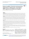 Distinct profiles of reactive and proactive aggression in adolescents: Associations with cognitive and affective empathy