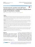 Socioeconomic position and self-harm among adolescents: A population-based cohort study in Stockholm, Sweden