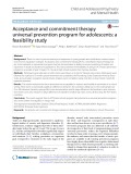 Acceptance and commitment therapy universal prevention program for adolescents: A feasibility study